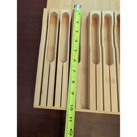 Bamboo Knife Organizer Block Drawer Insert With 8 Slots Storage & Easy Access - Picture 7 of 8